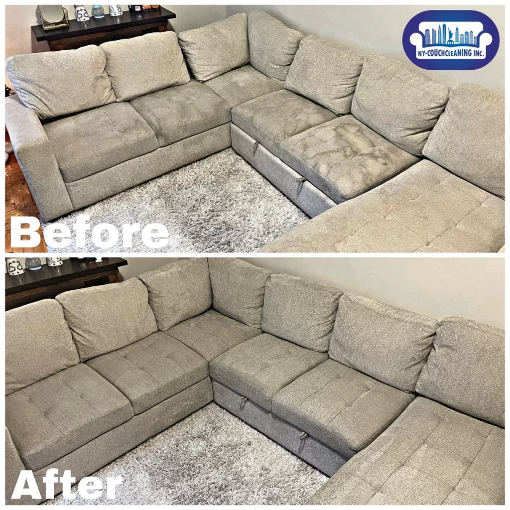a couch cleaning before and after