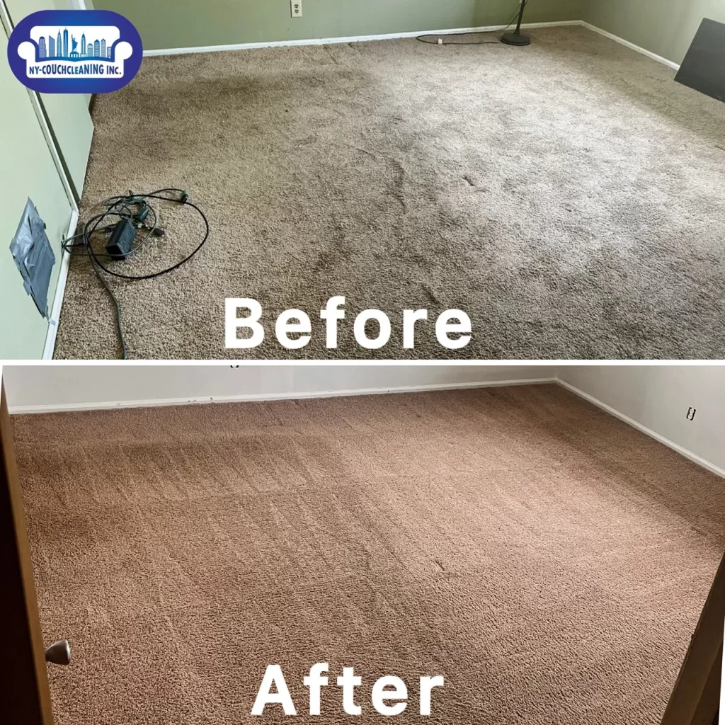 a room with carpet and a television