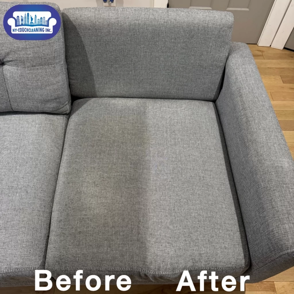 a grey couch with a white background