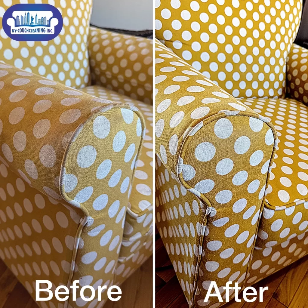 a yellow and white chair